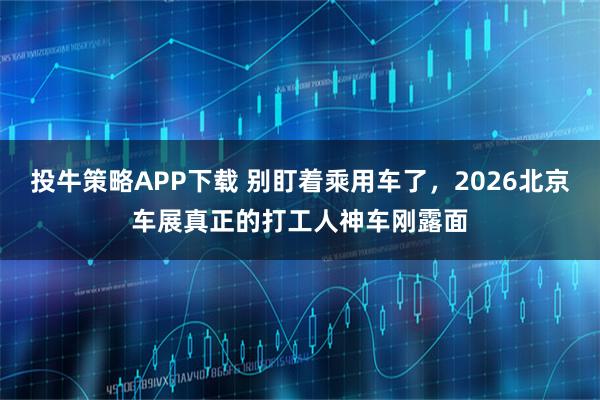 投牛策略APP下载 别盯着乘用车了，2026北京车展真正的打工人神车刚露面